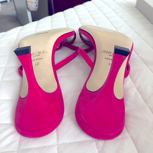 Jimmy Choo Size 40 Fuchsia Suede Maelie heels. - Picture 2 of 7